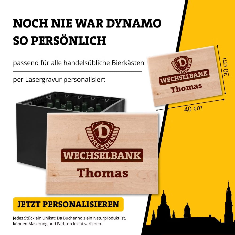 DYNAMO DRESDEN Bierkastensitz Wechselbank personalisiert - wunderwunsch