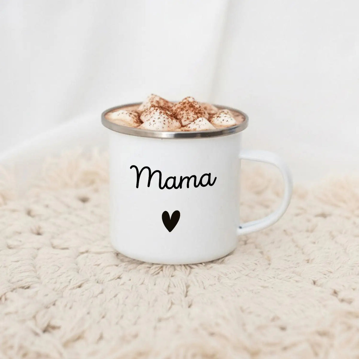 Emaille Kindertasse personalisiert - Name Herz Tasse - wunderwunsch