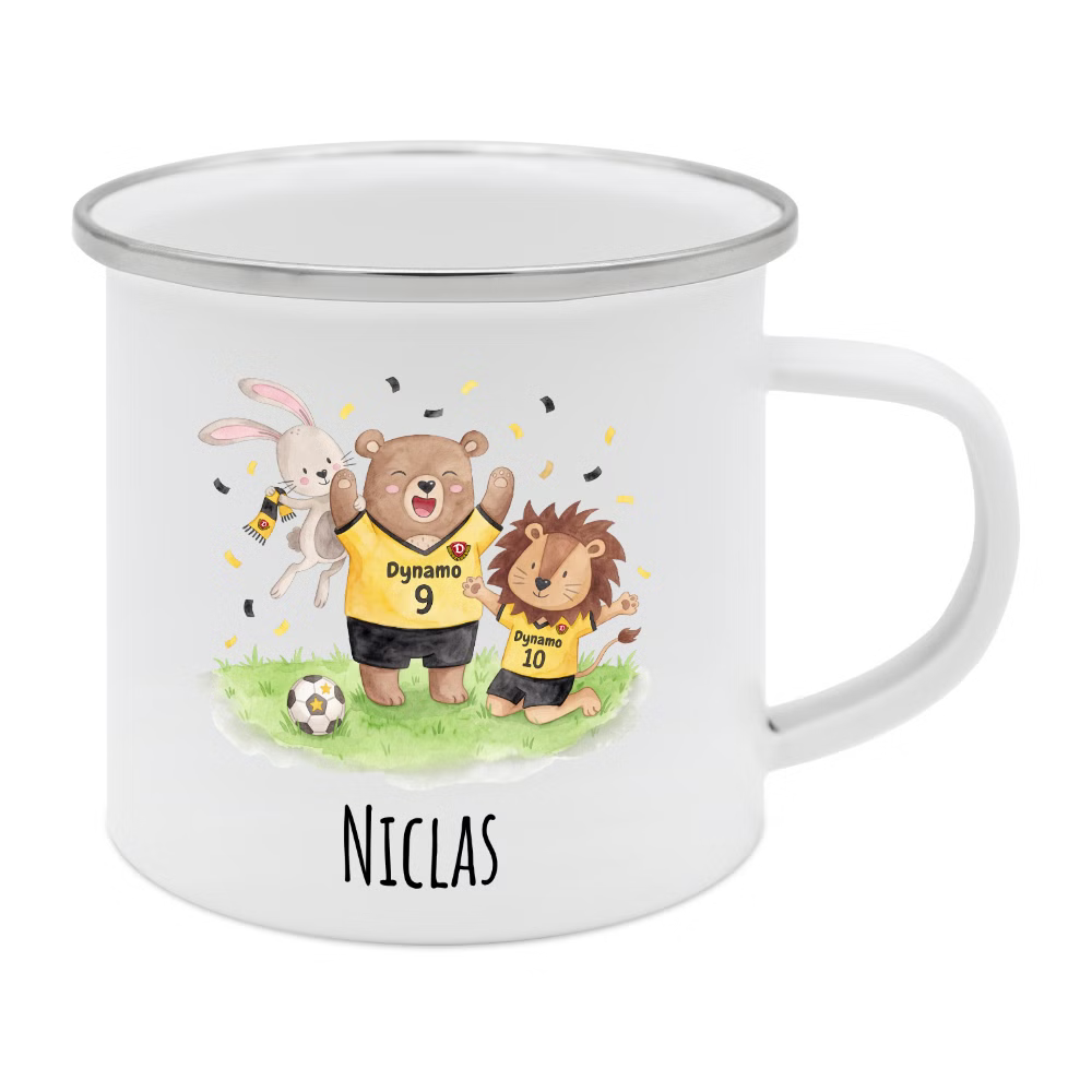 DYNAMO DRESDEN Emaille Tasse Tiere personalisiert - wunderwunsch