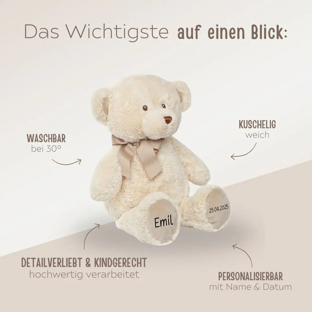 ARTESAVI Kuscheltier Teddybär personalisiert - wunderwunsch