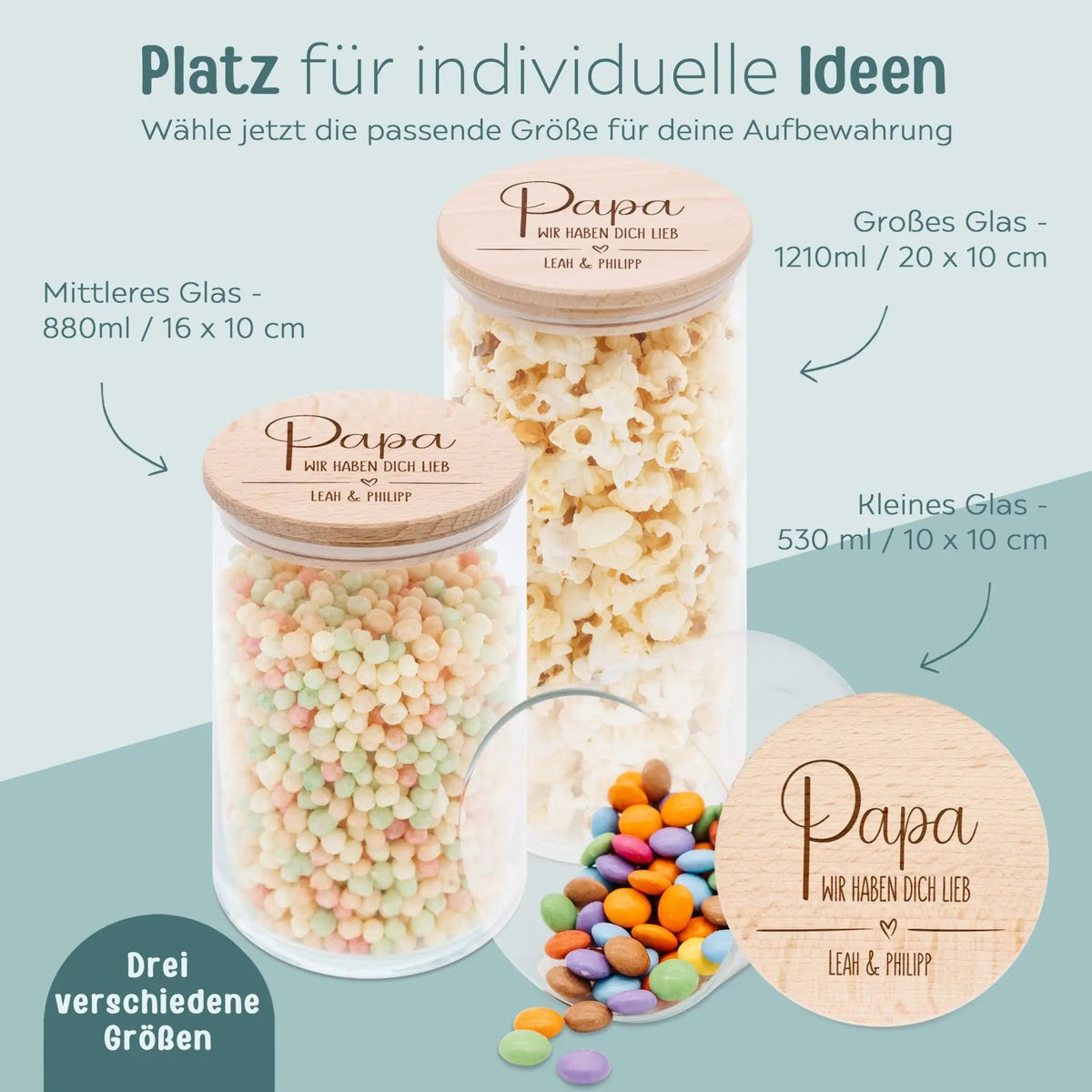 Aufbewahrungsglas "Mama/Papa" - wunderwunsch
