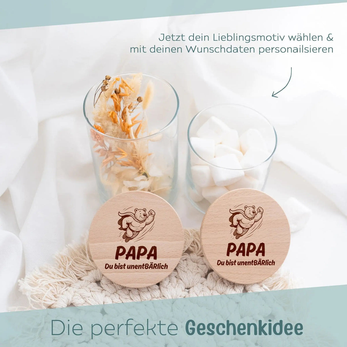 Aufbewahrungsglas "Papa du bist unentBÄRlich" - wunderwunsch