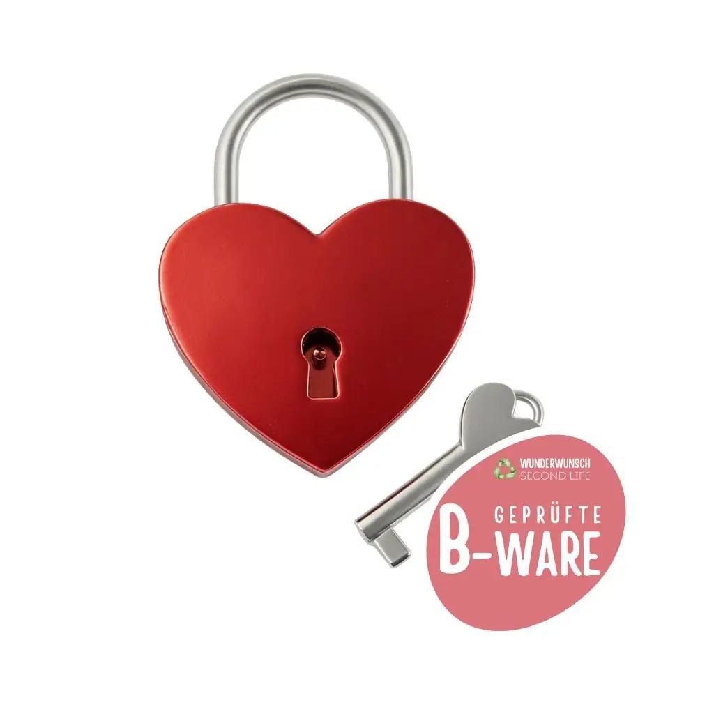 B-WARE Liebesschloss rot-matt - wunderwunsch