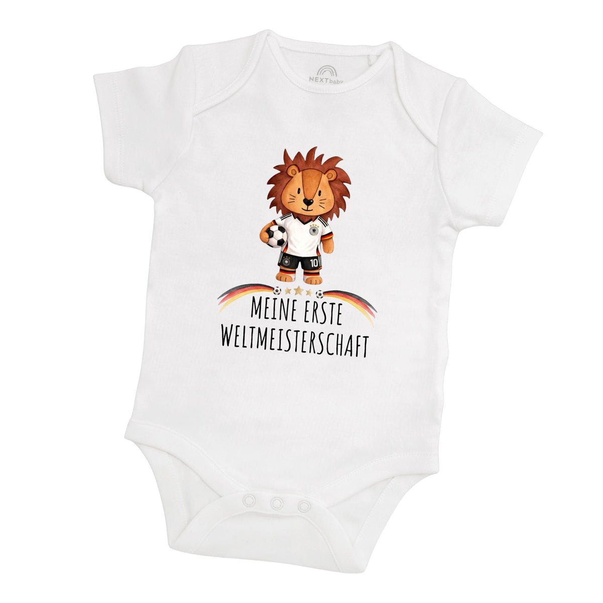 Baby Body "Meine erste Weltmeisterschaft" Fußball Löwe - wunderwunsch