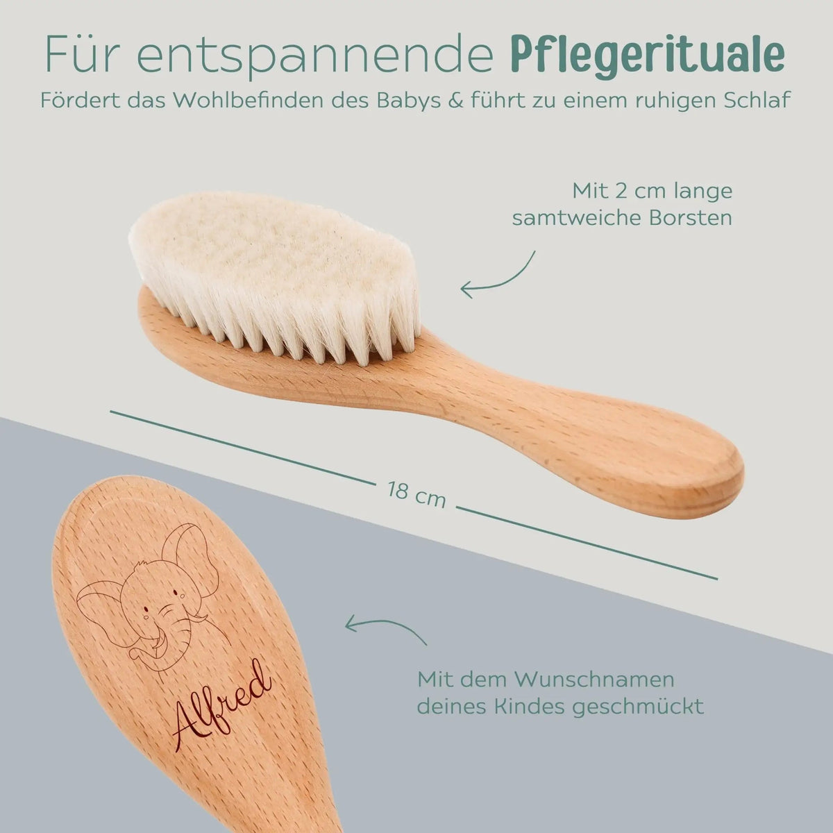 Babyhaarbürste personalisiert - Tier - wunderwunsch