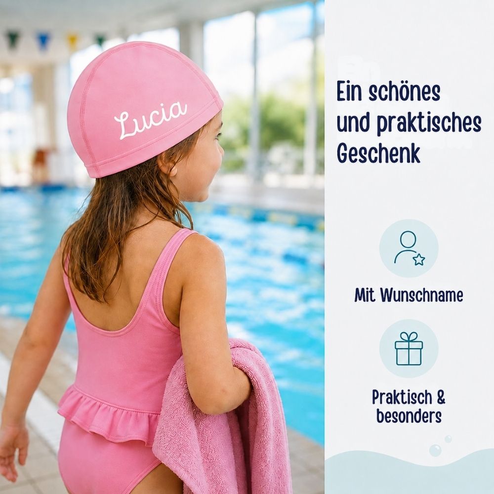 Badekappe Kinder mit Namen - wunderwunsch