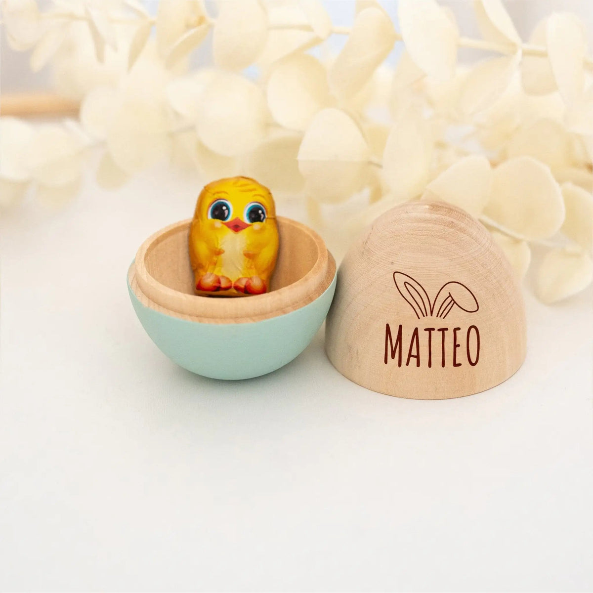 Befüllbares Holz Osterei personalisiert - wunderwunsch