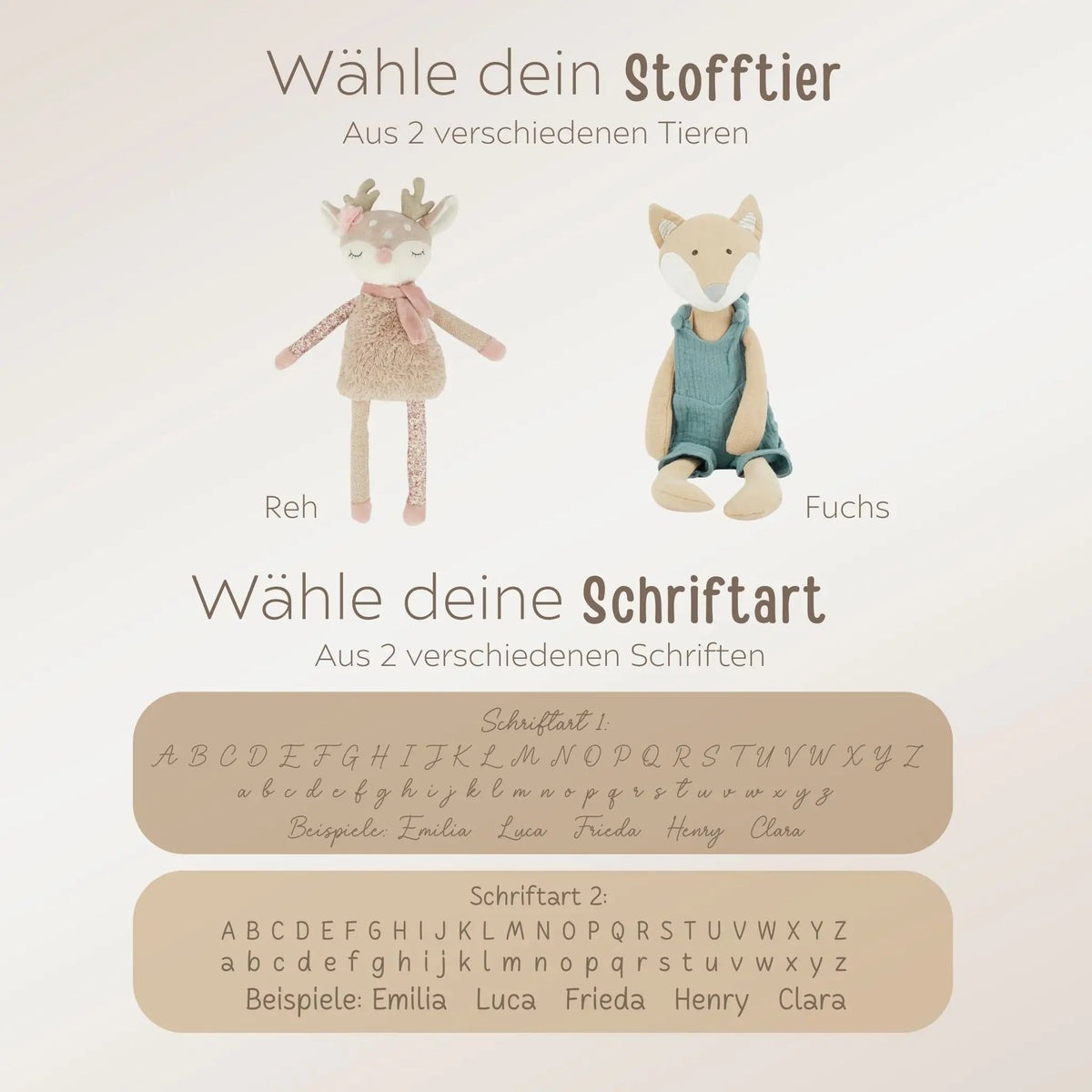 BIECO Großes Kuscheltier Reh personalisiert - wunderwunsch