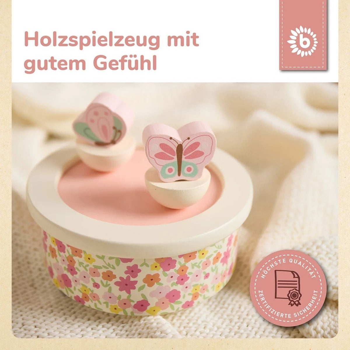 BIECO Holz Spieluhr zum Aufziehen personalisiert - wunderwunsch