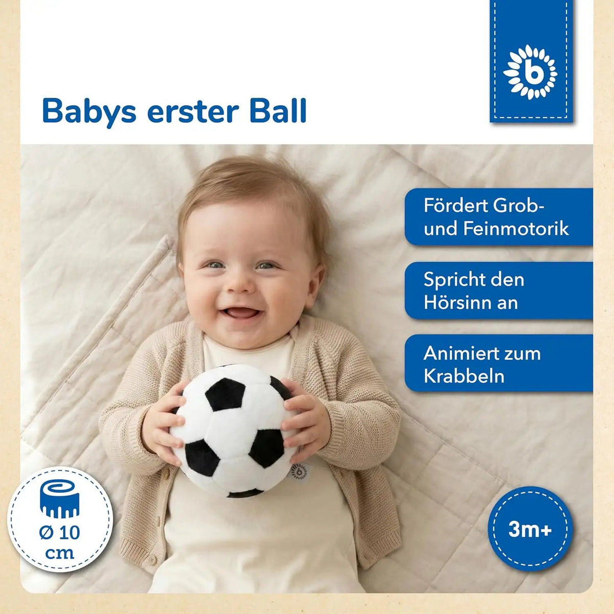 BIECO Stoffball mit Rassel personalisiert - wunderwunsch