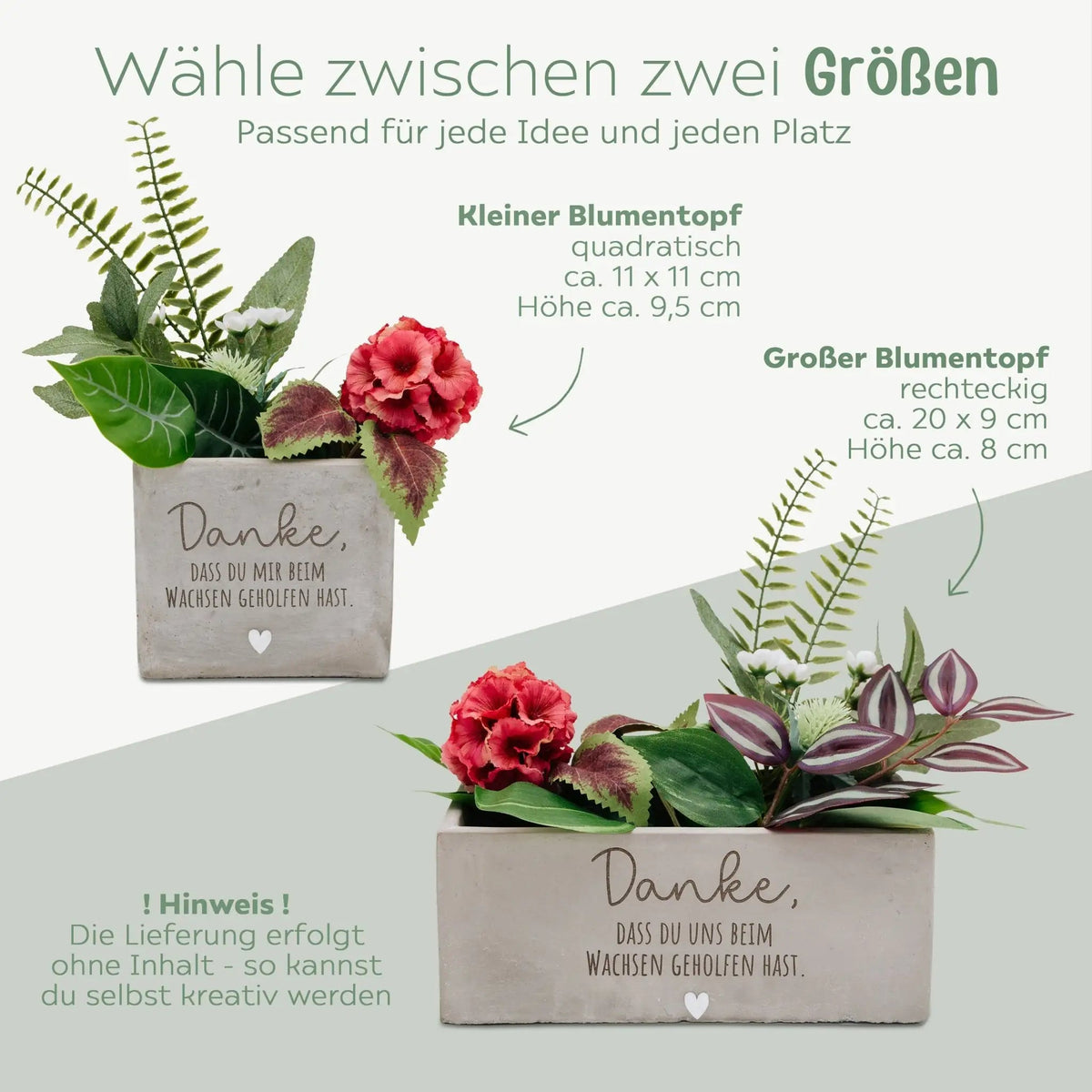 Blumentopf - Danke, dass du beim wachsen geholfen hast - wunderwunsch