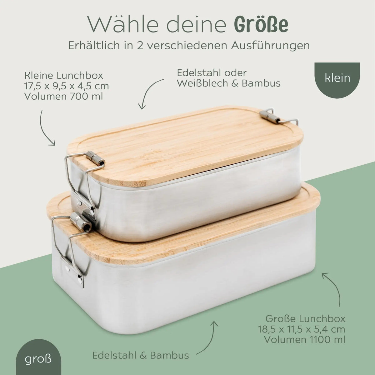 Brotdose Edelstahl personalisiert - Tier groß Aquarell - wunderwunsch