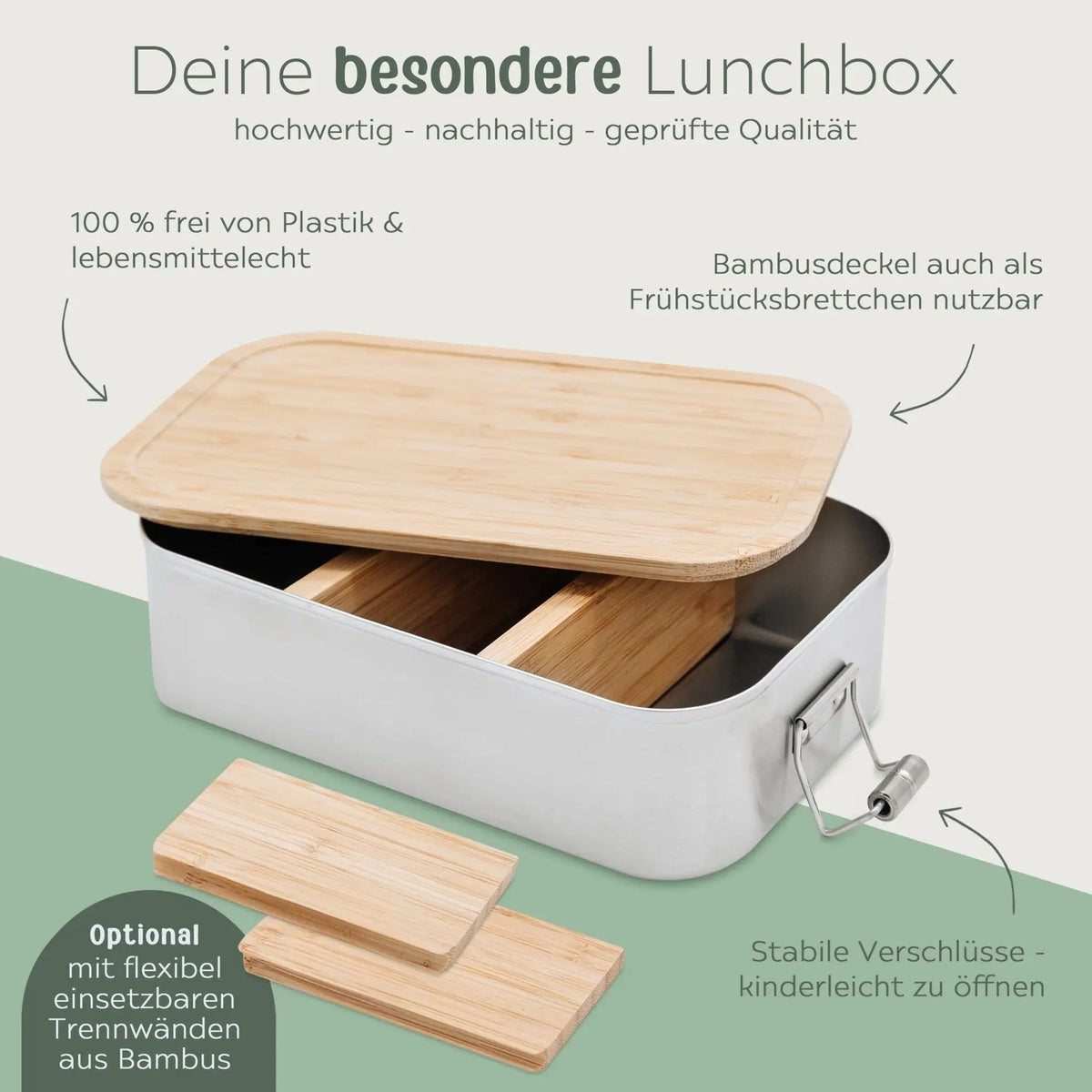 Brotdose Edelstahl personalisiert - Tiere Nadelwald Aquarell - wunderwunsch