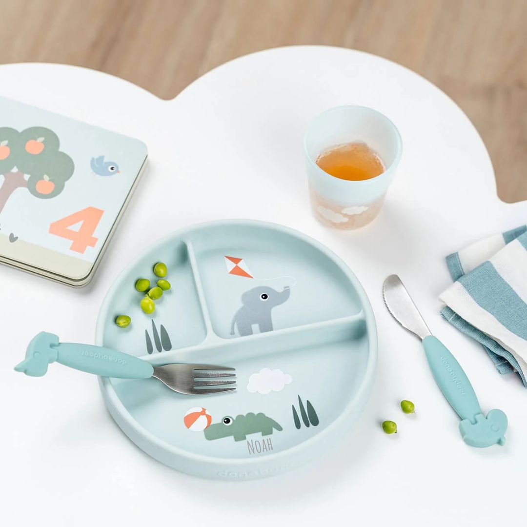 DONEBYDEER Saugnapfteller aus Silikon personalisiert - wunderwunsch