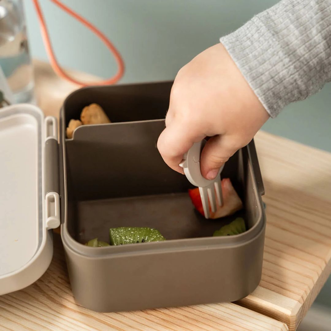 DONEBYDEER Snackbox klein mit Snack Gabeln personalisiert - Tiny Trails - wunderwunsch