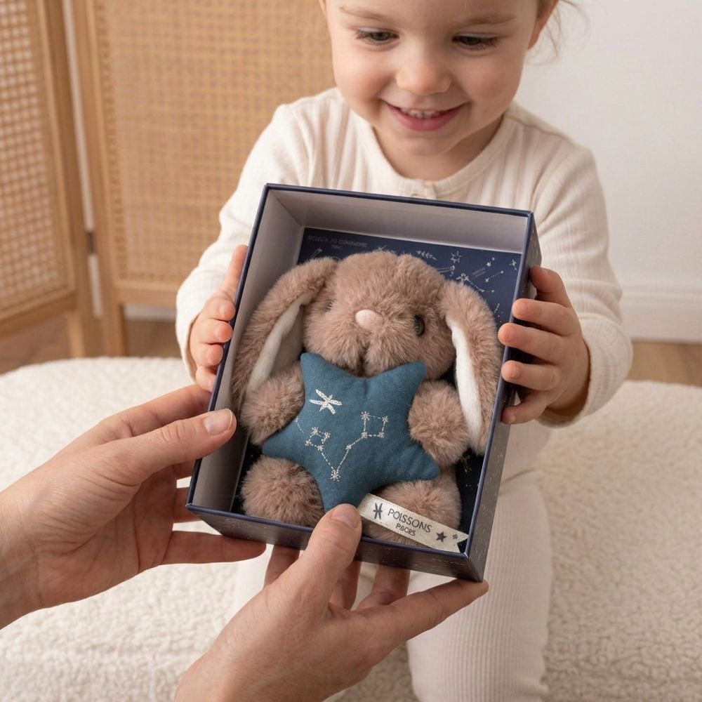 DOUDOU Kuscheltier Sternzeichen Hase personalisiert - wunderwunsch