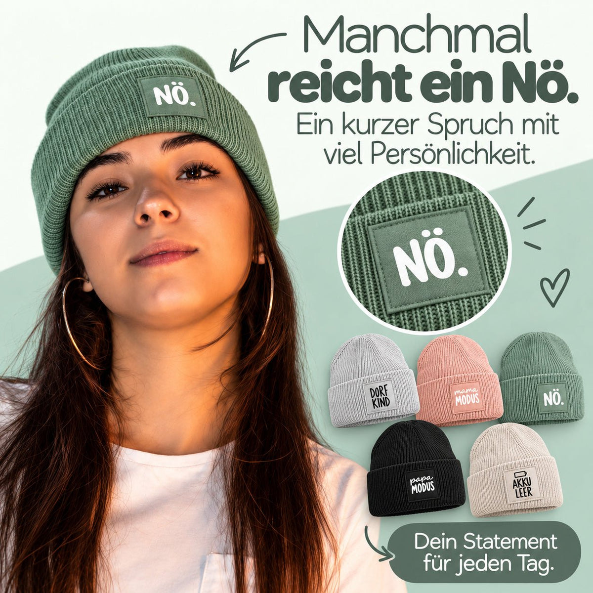 Erwachsene Beanie Mütze mit Spruch - wunderwunsch