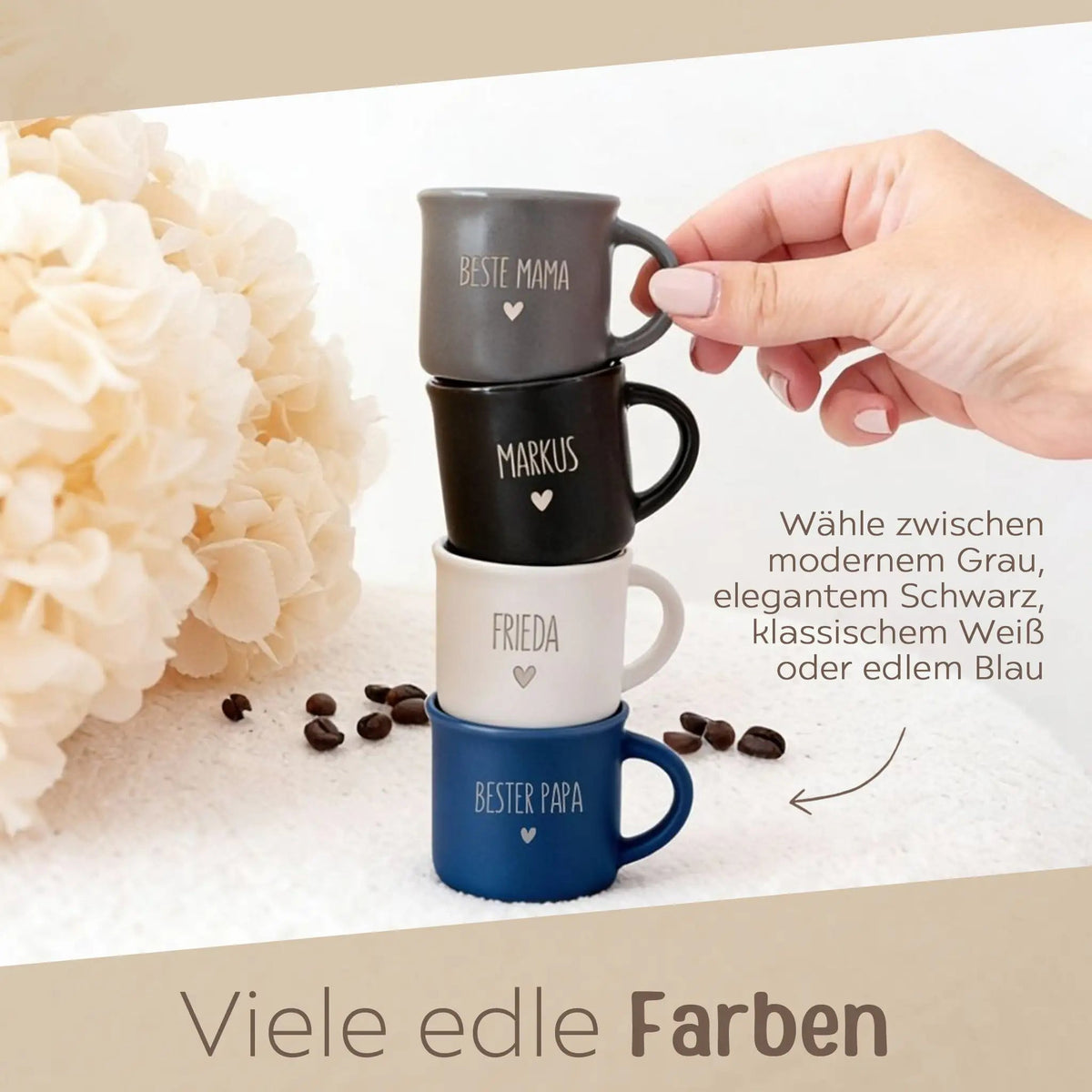 Espresso Tasse Keramik - Name und Herz - wunderwunsch