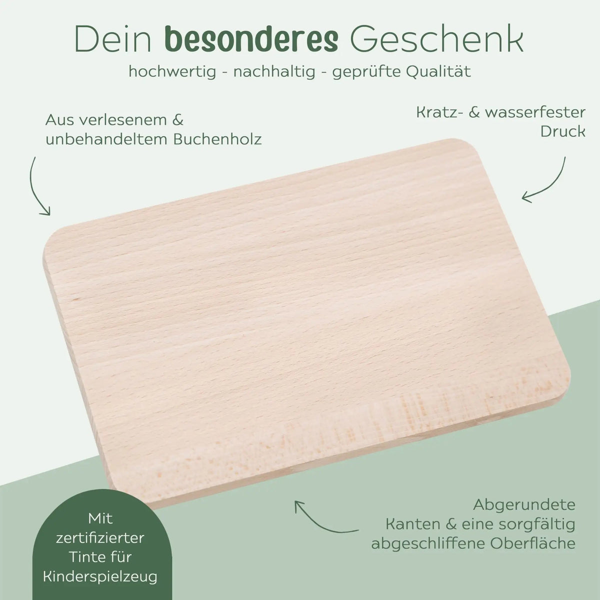 Frühstücksbrett und Emaille Kindertasse personalisiert - Weihnachtstiere Sterne bunt - wunderwunsch