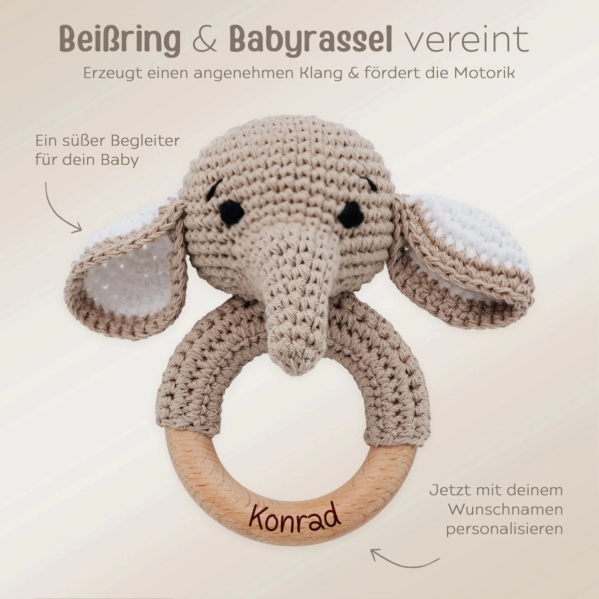 Greifling Elefant personalisiert - wunderwunsch