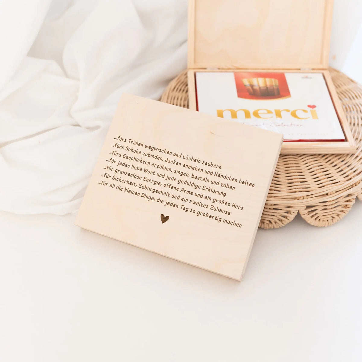 Holzbox Merci - Abschiedsgeschenk Erzieher/in - wunderwunsch