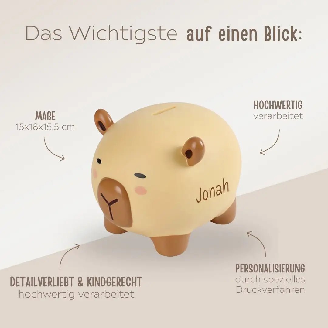 itotal Spardose Caybara & Axolotl personalisiert - wunderwunsch
