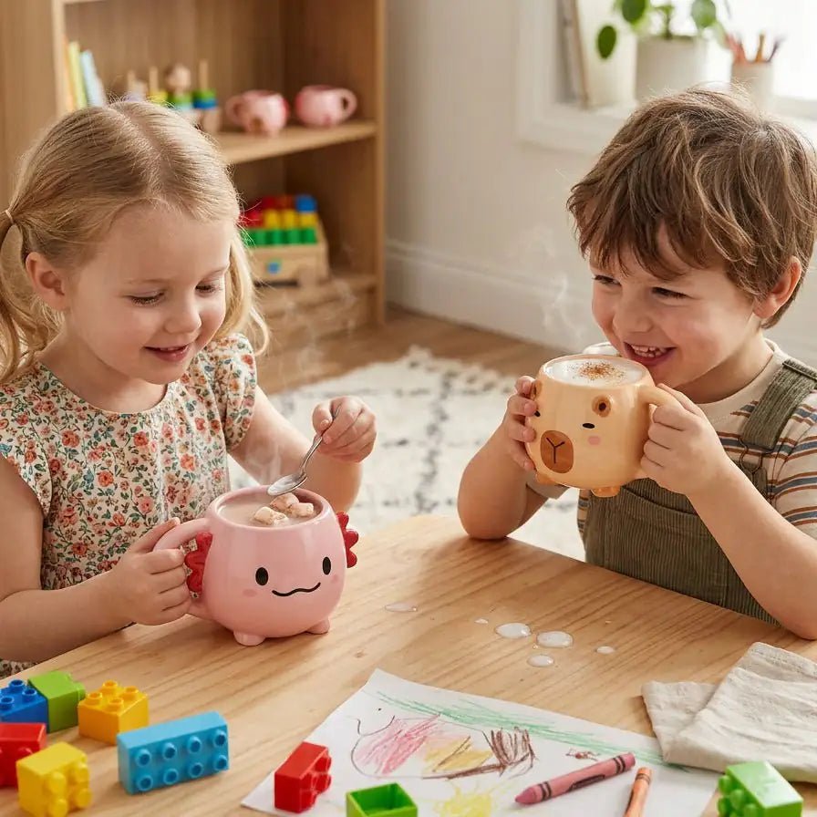 iTotal Tasse in Tierform Capybara & Axolotl personalisiert - wunderwunsch