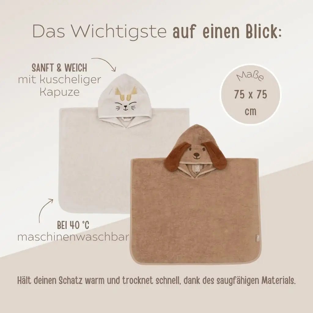 JOLLEIN Badeponcho personalisiert - Katze oder Hund - wunderwunsch