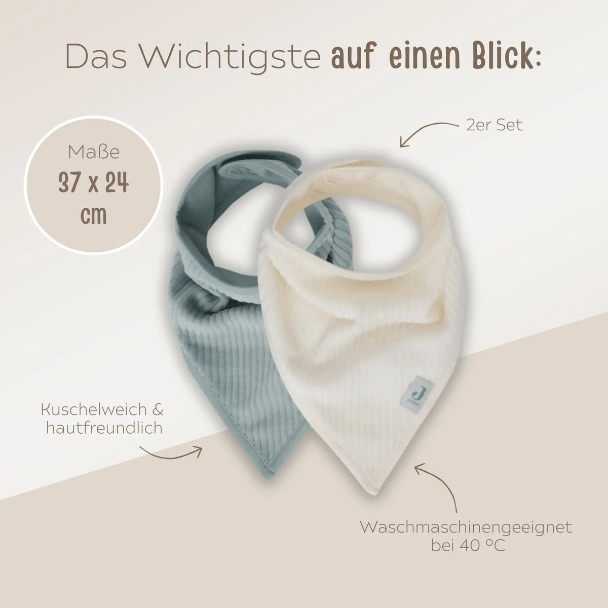 JOLLEIN Halstuch-Set Cord personalisiert - wunderwunsch