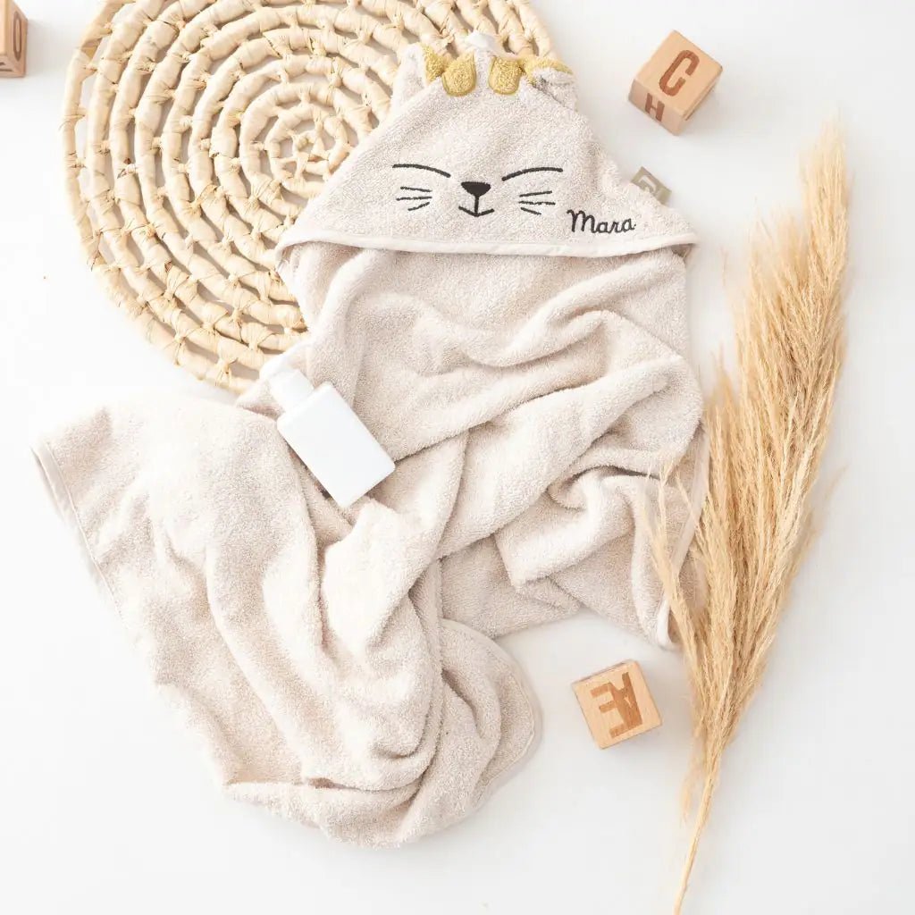 JOLLEIN Kapuzenhandtuch Katze oder Hund personalisiert - wunderwunsch