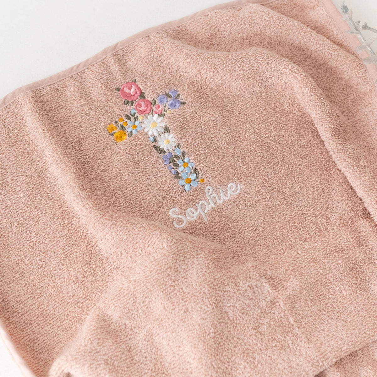 JOLLEIN Kinder Handtuch personalisiert 50x90 cm - Taufkreuz - wunderwunsch