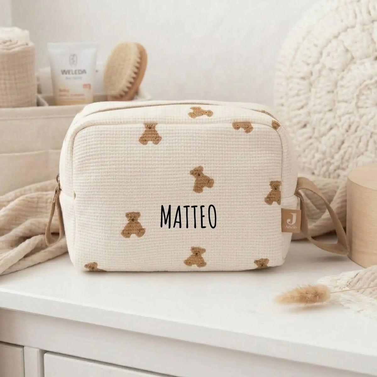 JOLLEIN Kulturtasche personalisiert - Bär - wunderwunsch