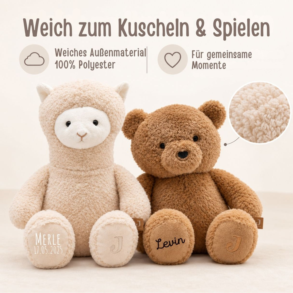 JOLLEIN Kuscheltier personalisiert - Tier Jollies - wunderwunsch