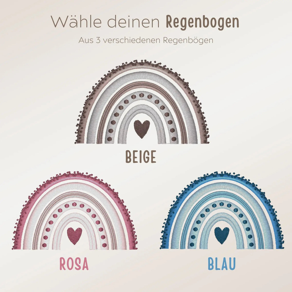 Babydecke personalisiert aus 100 % Bio-Baumwolle - Regenbogen - wunderwunsch