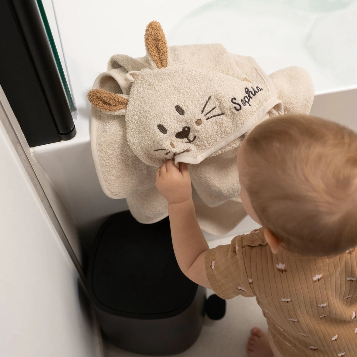 JOLLEIN x Wunderwunsch Tier Kapuzenhandtuch Baby personalisiert - wunderwunsch