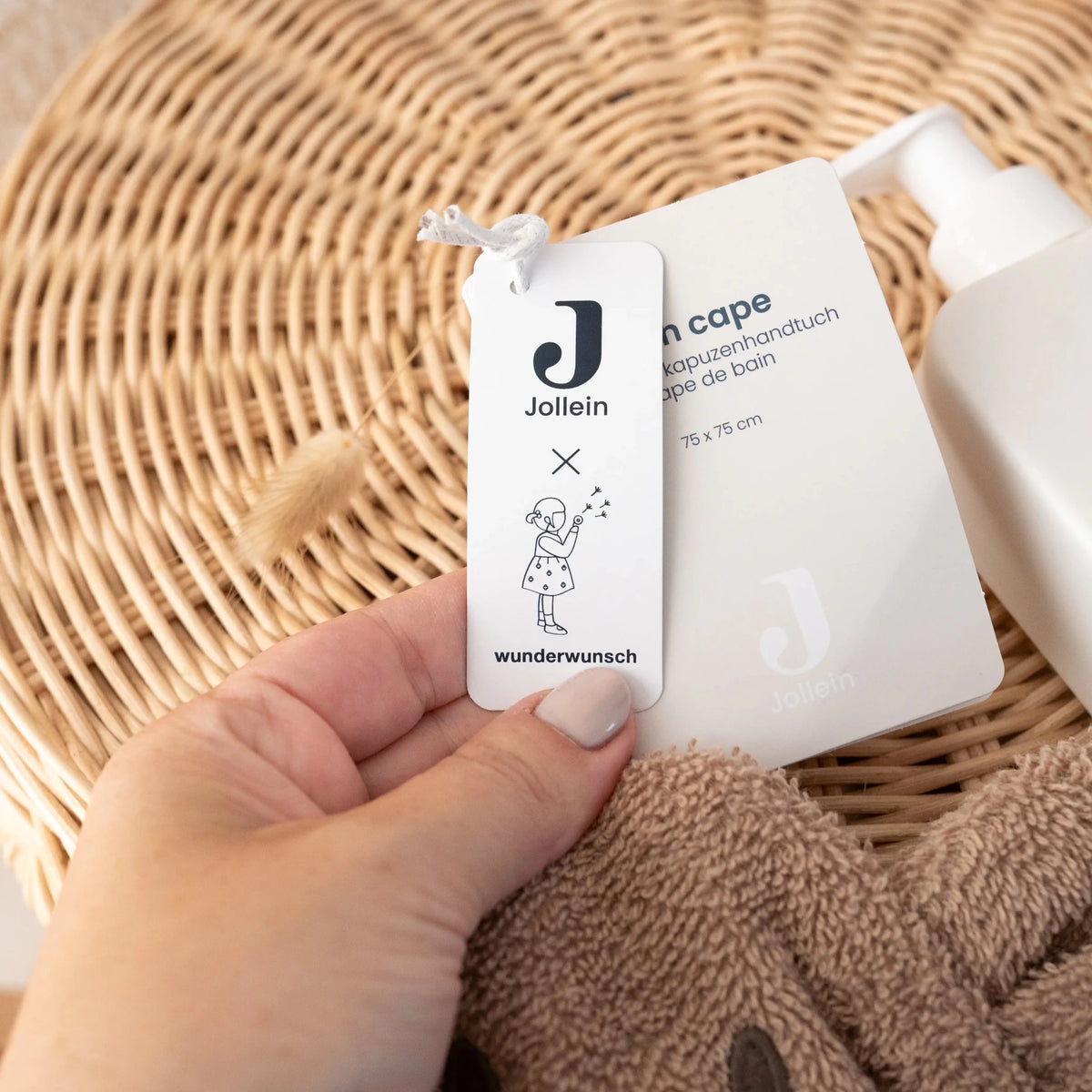 JOLLEIN x Wunderwunsch Tier Kapuzenhandtuch Baby personalisiert - wunderwunsch
