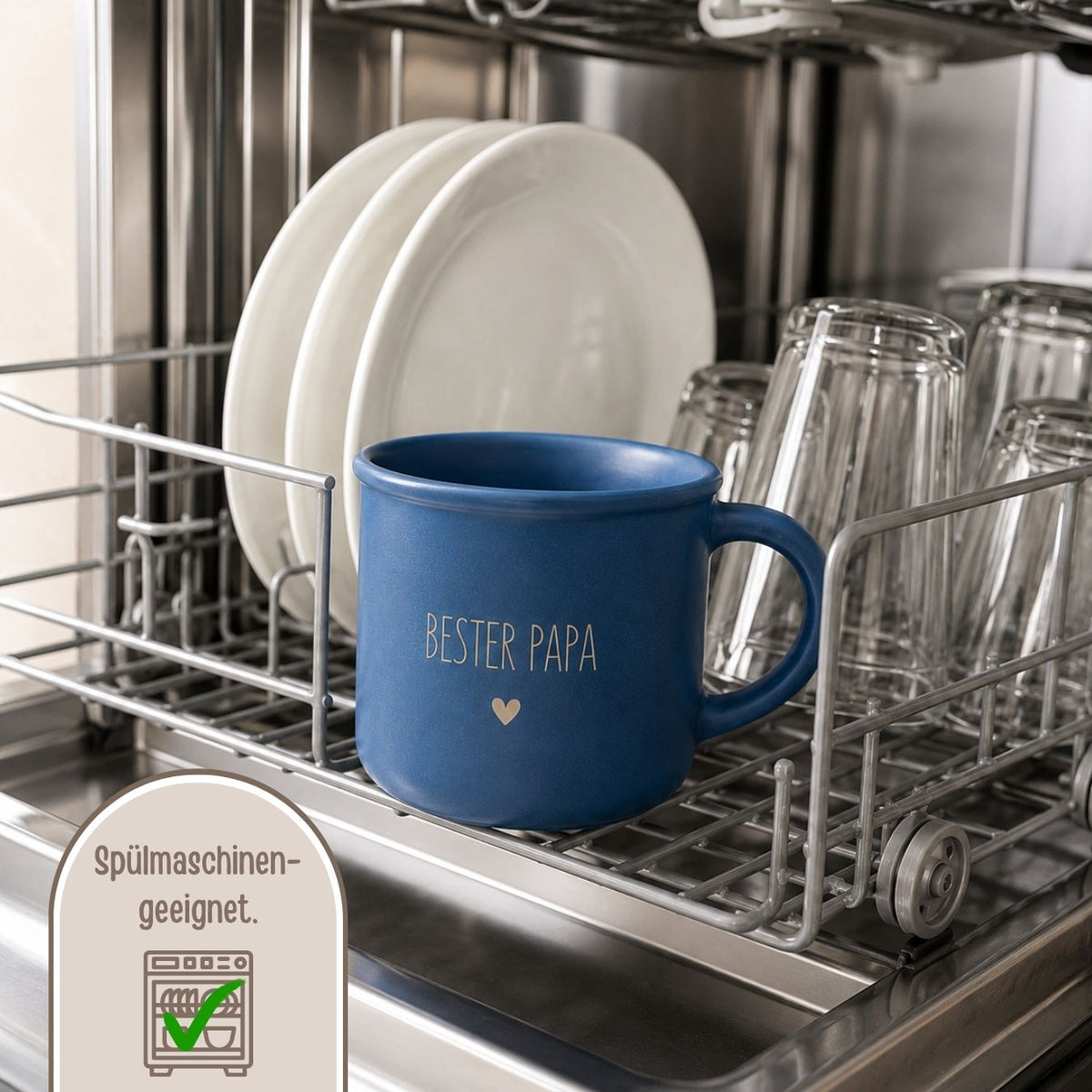 Kaffeetasse Keramik personalisiert 300ml - Name und Herz - wunderwunsch