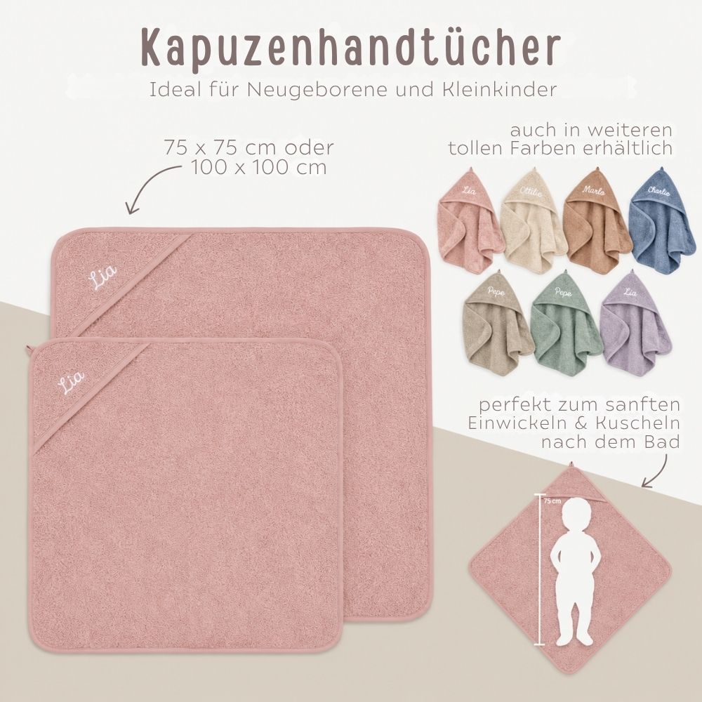 Kapuzenhandtuch Frottee personalisiert - wunderwunsch