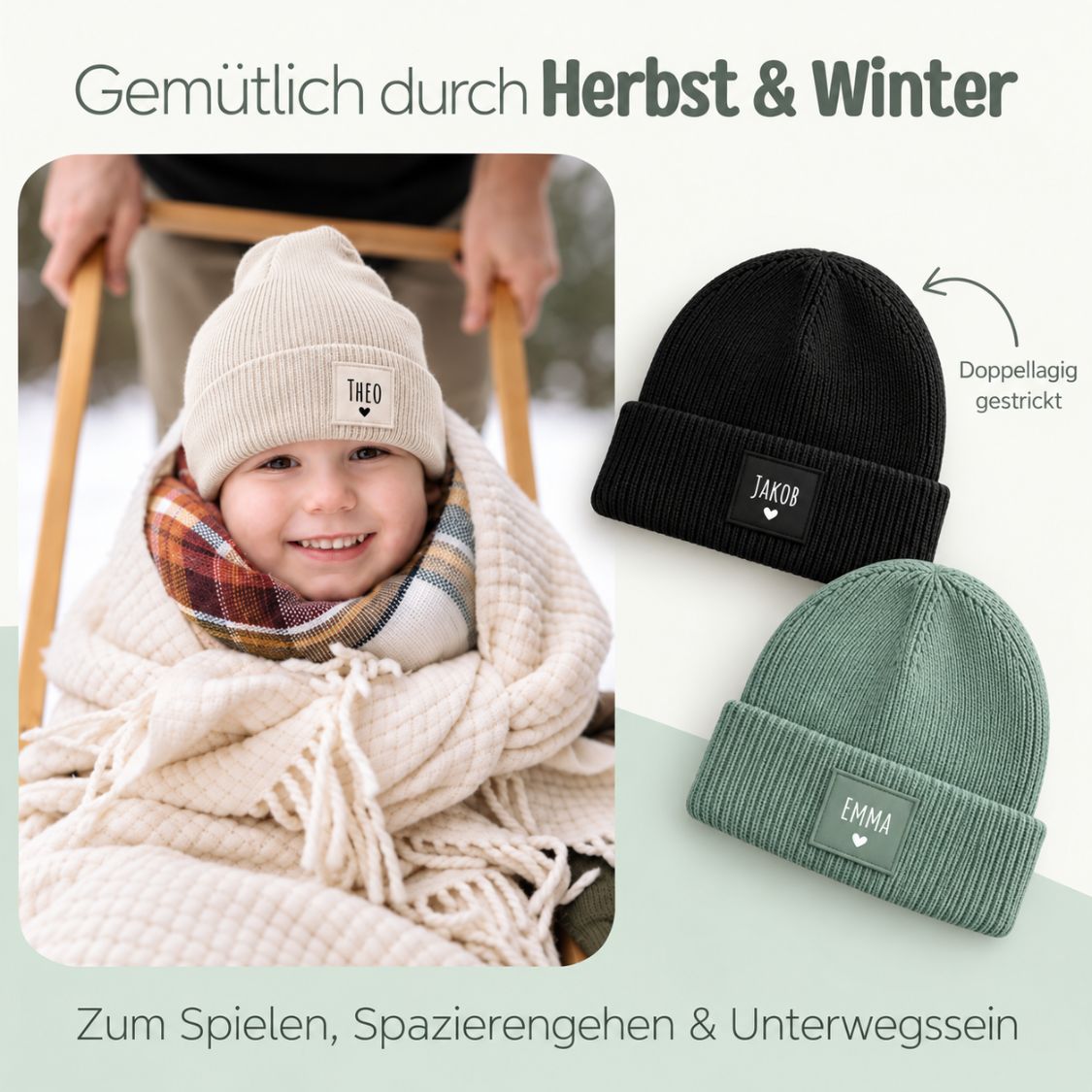 Kinder Beanie Mütze personalisiert - wunderwunsch