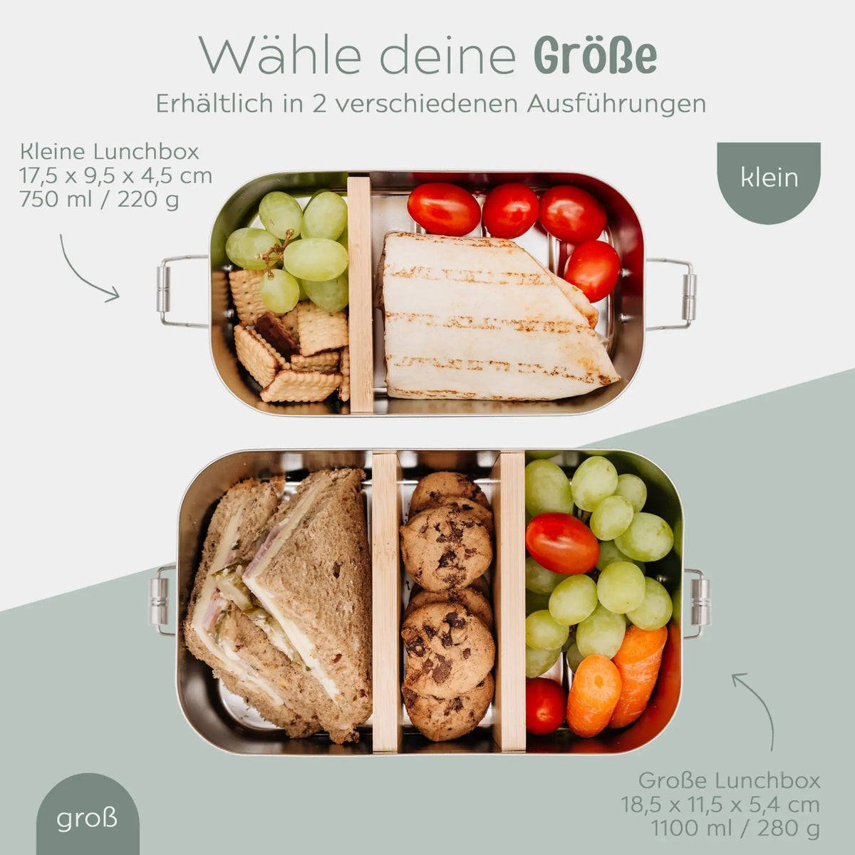 Kita-/ Schul-Start Bundle - Brotdose + Kinder Trinkflasche weiß personalisiert - Tier Aquarell - wunderwunsch