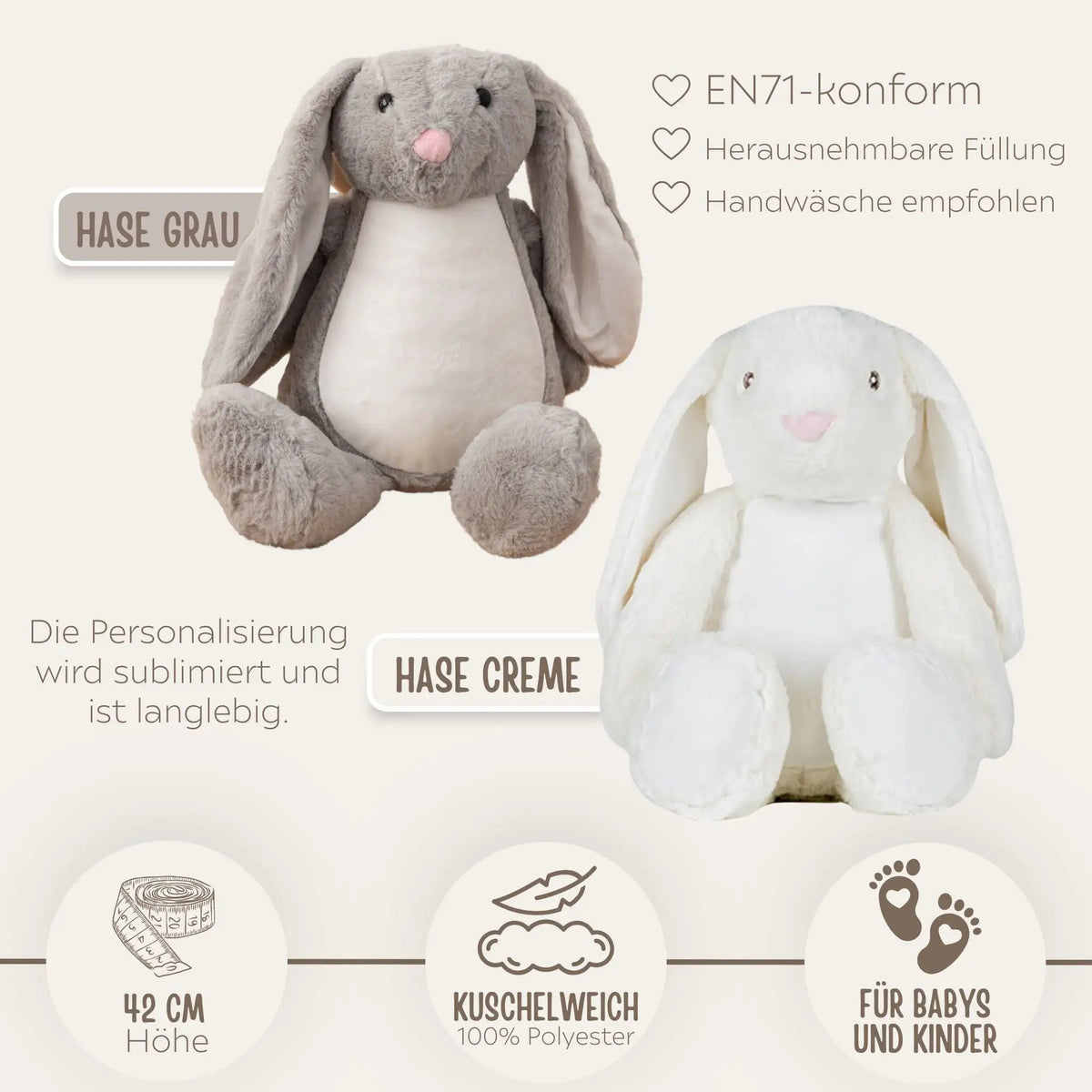 Kuscheltier Hase "Affirmationen" - wunderwunsch
