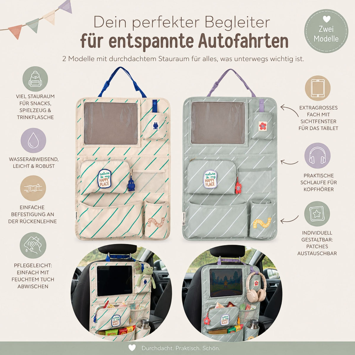 LÄSSIG Autotasche - Happy Trails - wunderwunsch