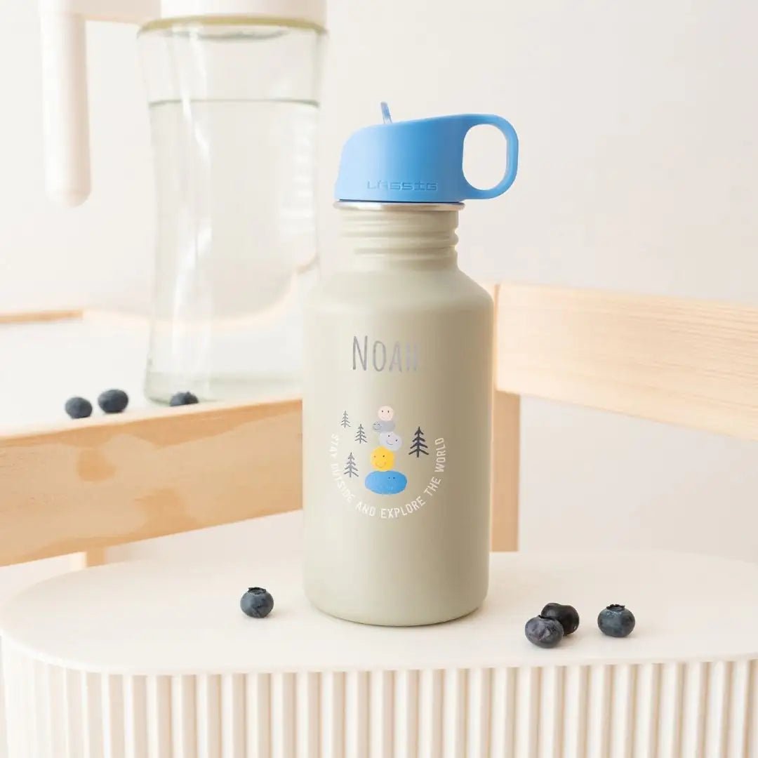 LÄSSIG Edelstahl Kinder Trinkflasche personalisiert - Sunny Explorer - wunderwunsch