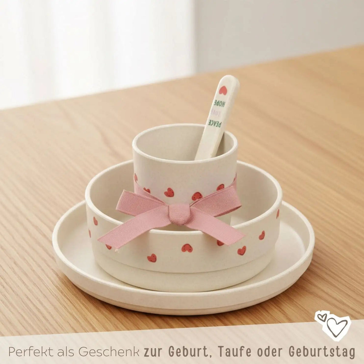 LÄSSIG Geschirr-Set "Herz" - wunderwunsch