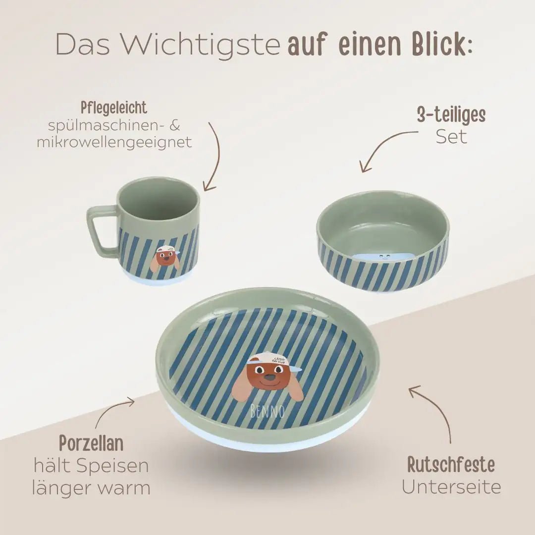 LÄSSIG Geschirr-Set Porzellan "Hund" - wunderwunsch