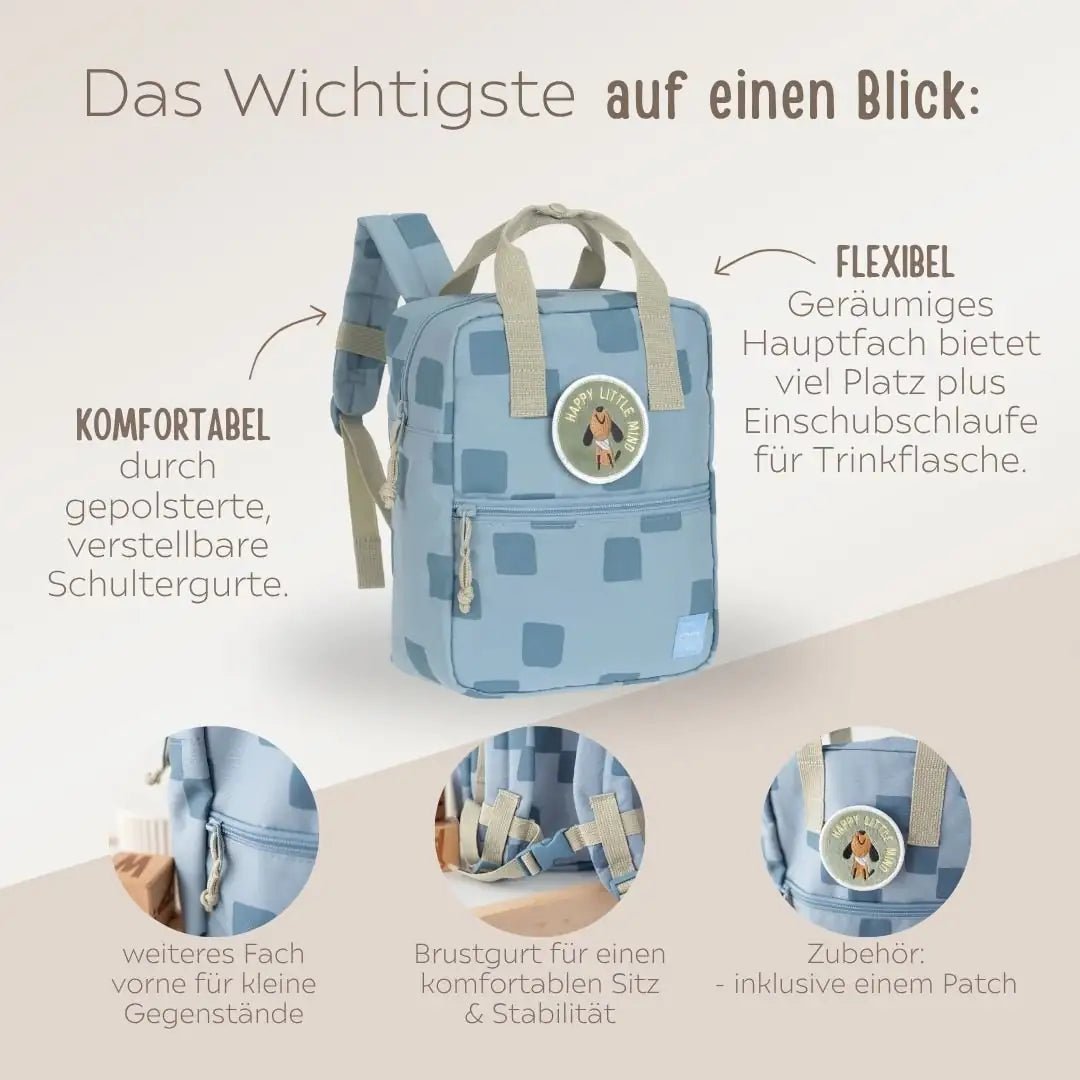 LÄSSIG Kindergartenrucksack Square "Pattern Party" personalisiert - wunderwunsch
