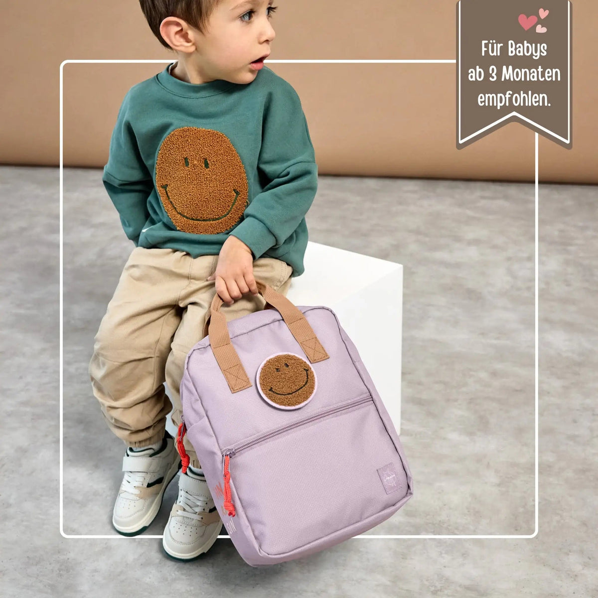 LÄSSIG Rucksack Kirsche & Smiley personalisiert - wunderwunsch