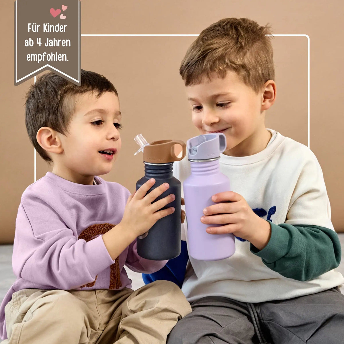 LÄSSIG Edelstahl Kinder Trinkflasche personalisiert - Little Gang - wunderwunsch