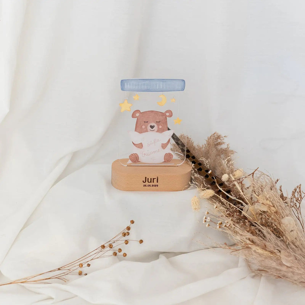 LED Nachtlicht Kinder personalisiert - Tier Aquarell - wunderwunsch