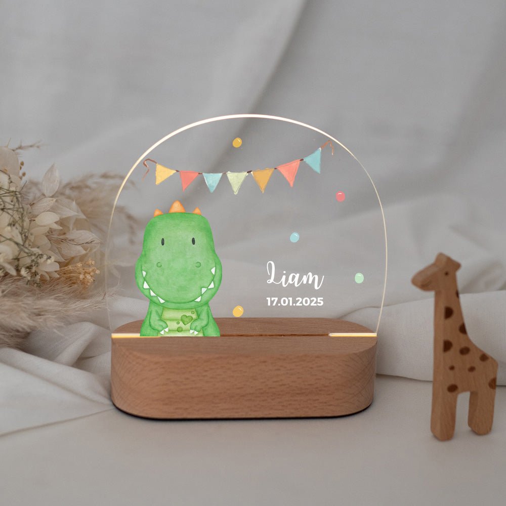 LED Nachtlicht Kinder personalisiert - Tier Girlande Aquarell - wunderwunsch